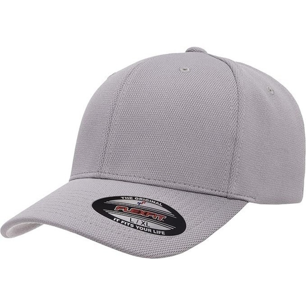 Flexfit Men's L/XL Fitted Stretch Cool & Dry Sport Ball‎ Cap Light Gray 6597